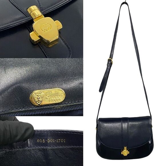 Gucci Old Gucci GG Logo Calf Leather Shoulder Bag - Picture 4 of 6